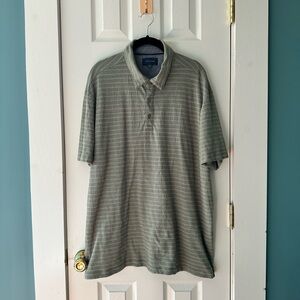 Fairlane Versatile Men's Polo Shirt - Green Stripes - 2XL